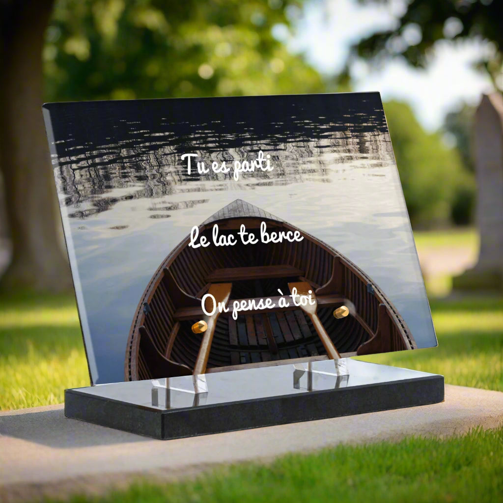 Plaque funéraire plexiglass Barque
