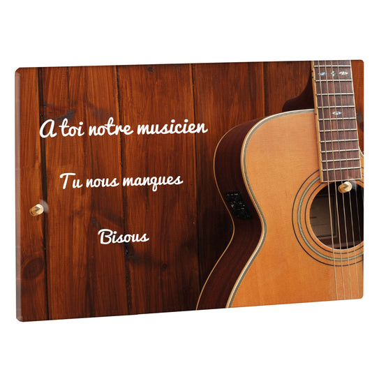 Plaque Funéraire - Guitare