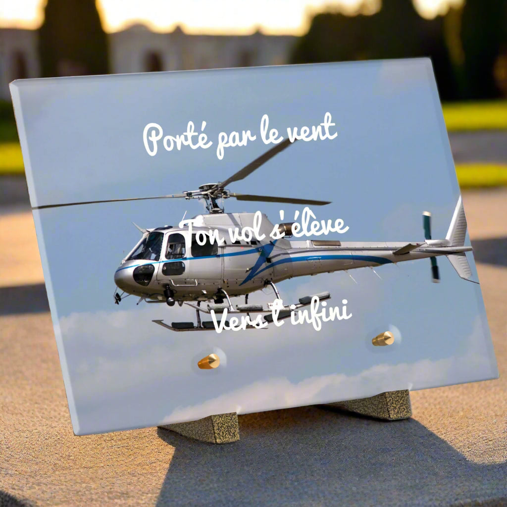 Plaque plexiglas hélicoptère