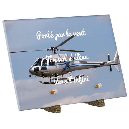 Plaque Funéraire - Hélicoptère