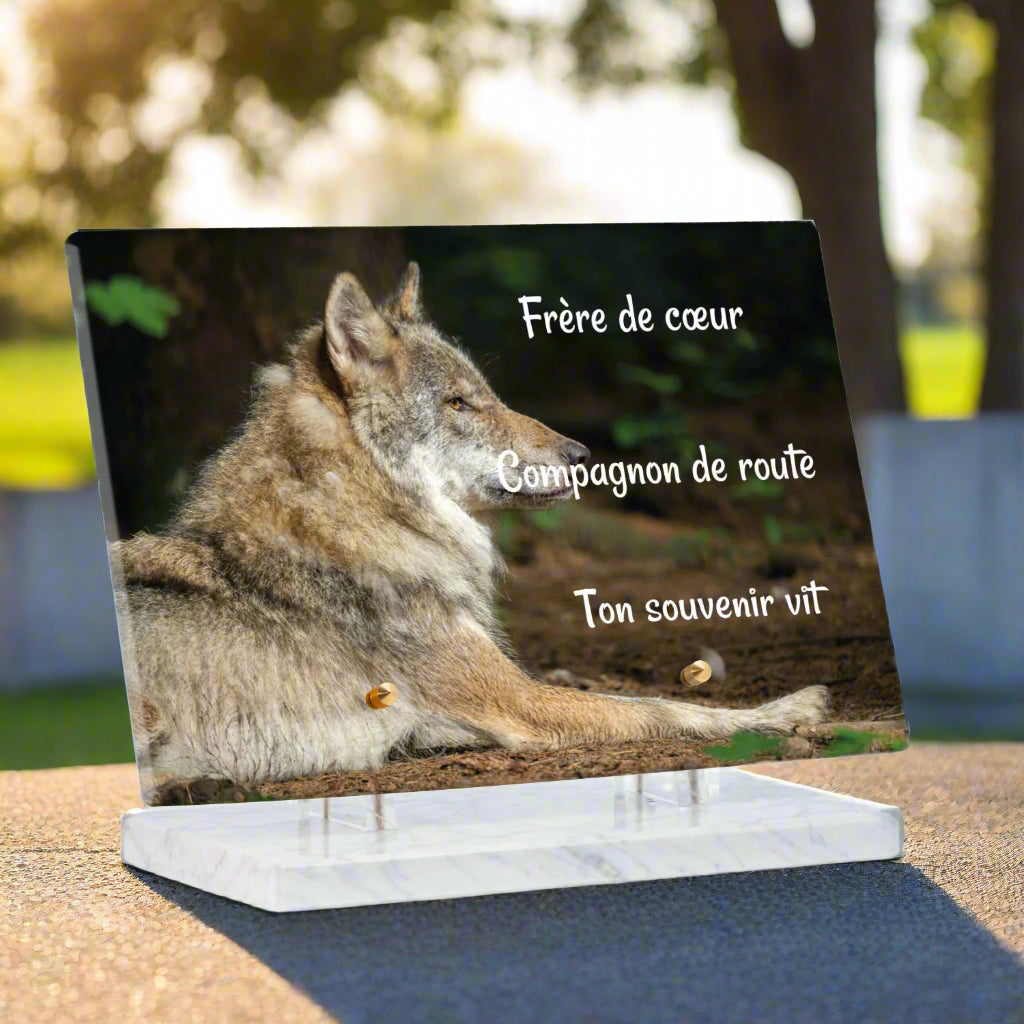 Plaque Funéraire Plexiglas Loup