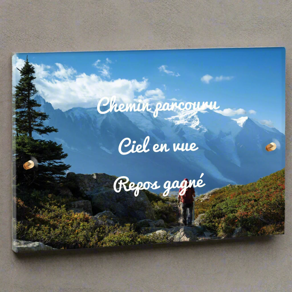 Plaque Funéraire Plexiglas Randonnée