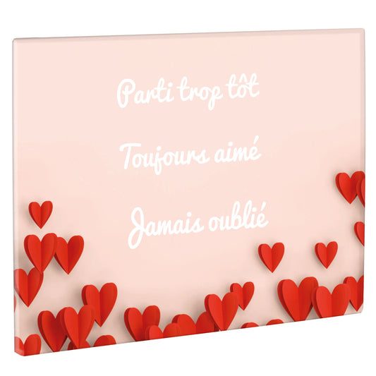 Plaque Funéraire - Cœurs