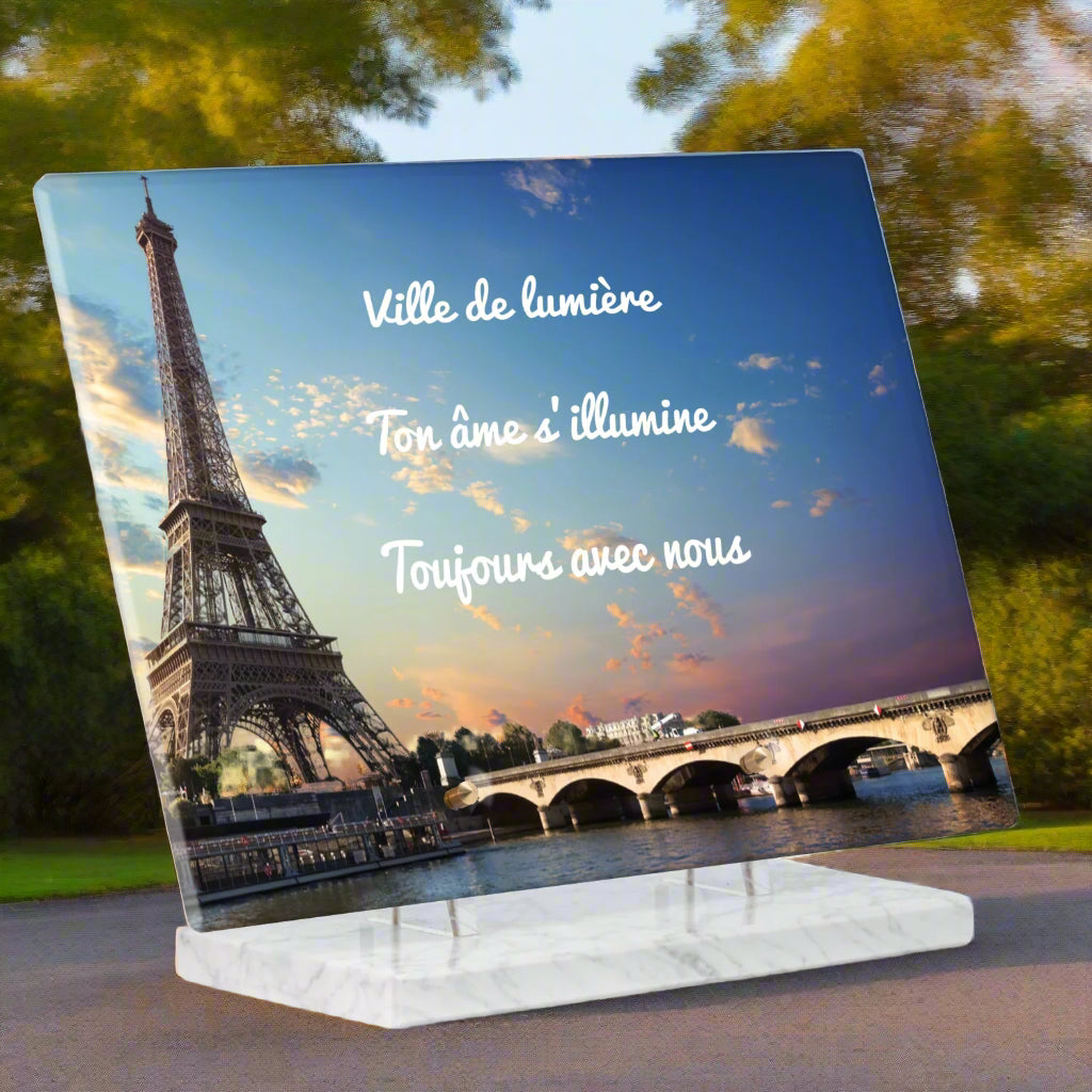 Plaque plexiglas Tour Eiffel et la Seine