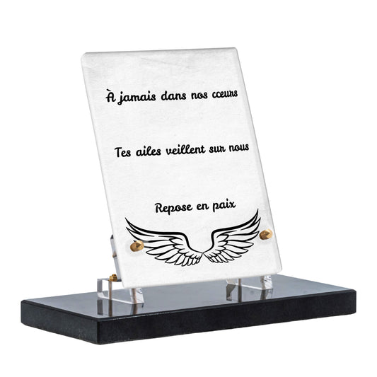 Plaque Funéraire - Ailes d'ange