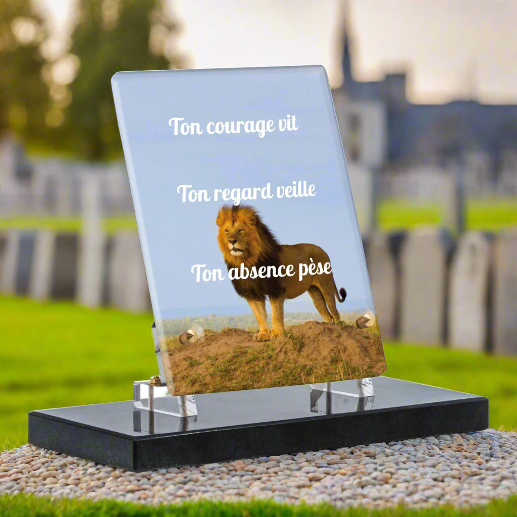 Plaque Funéraire Plexiglas Lion