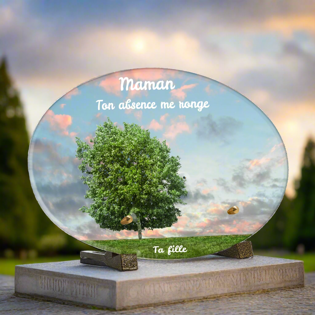 Plaque funéraire plexiglas Arbre de vie 