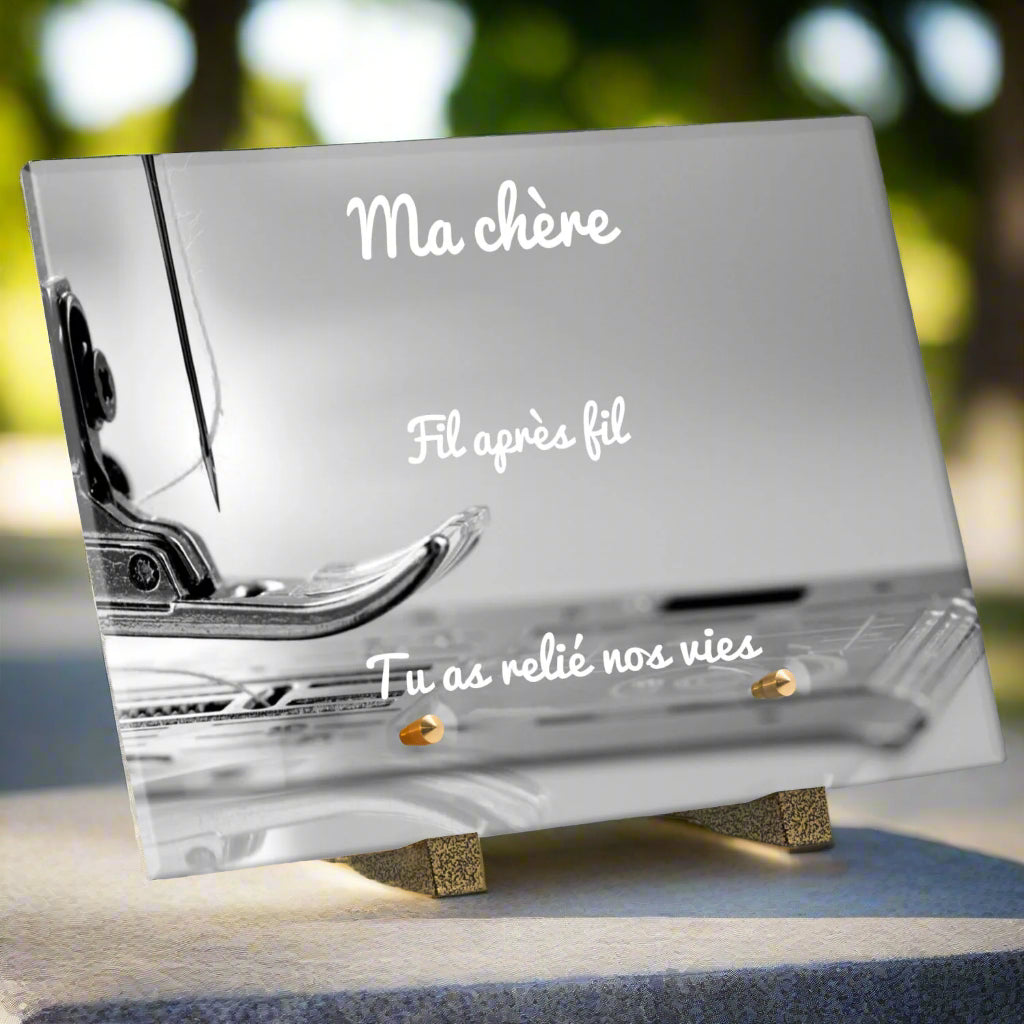  Plaque funéraire plexiglas Machine à coudre
