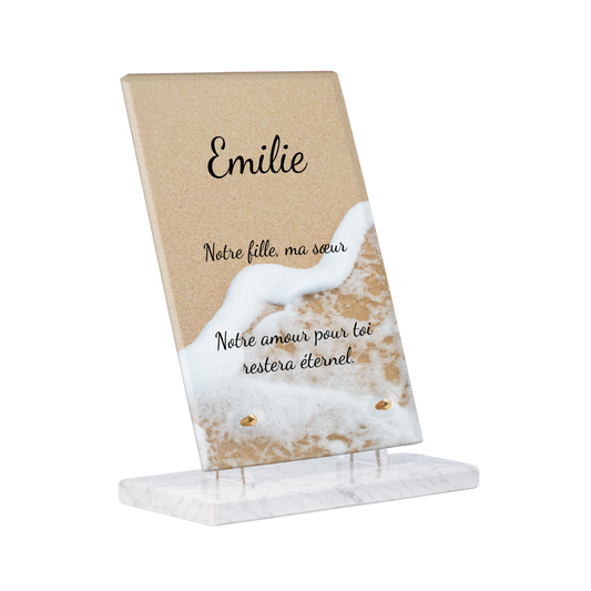 Plaque Funéraire - Vague sur le sable