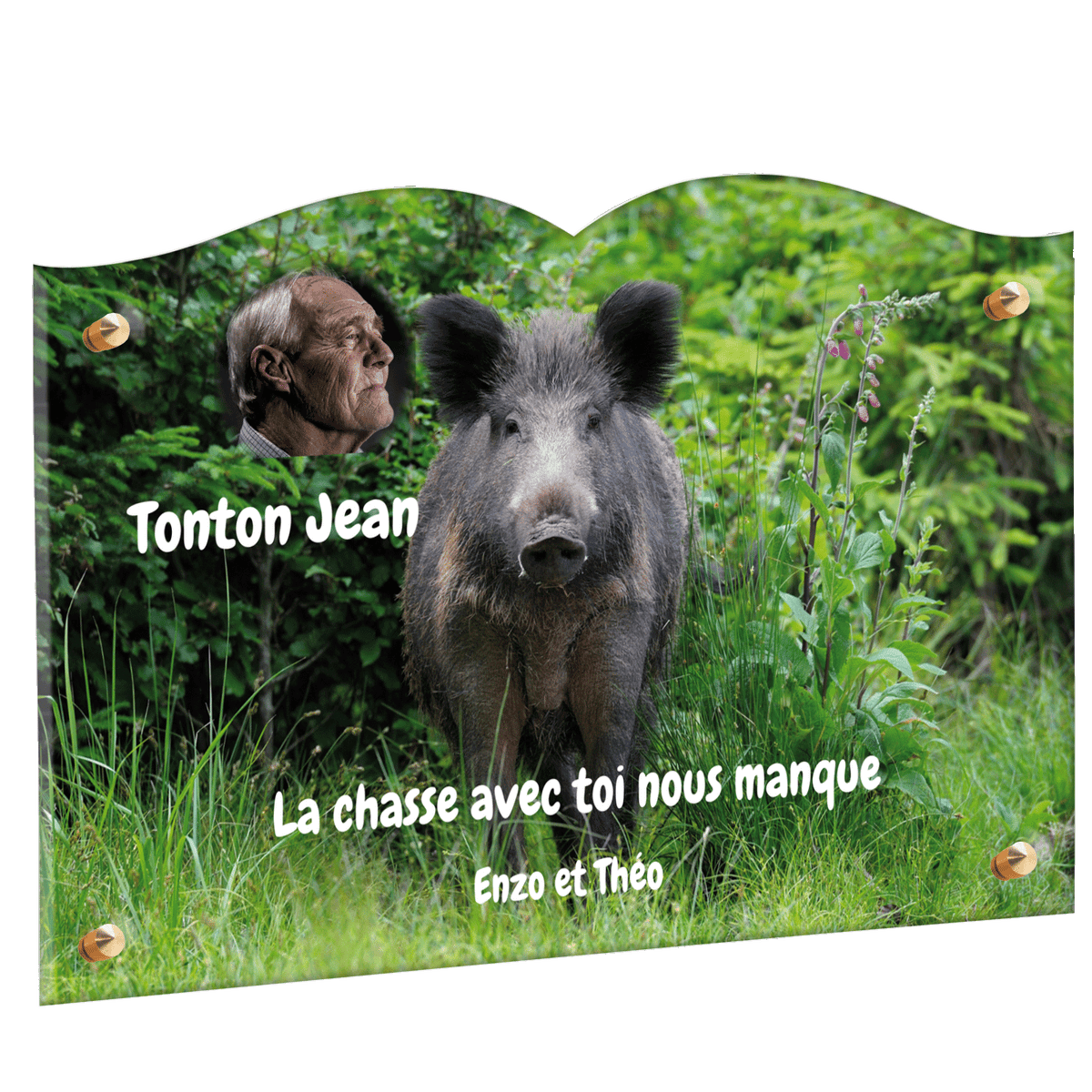 Plaque funéraire - Sanglier