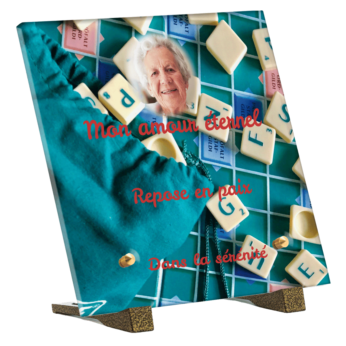Plaque funéraire - Scrabble