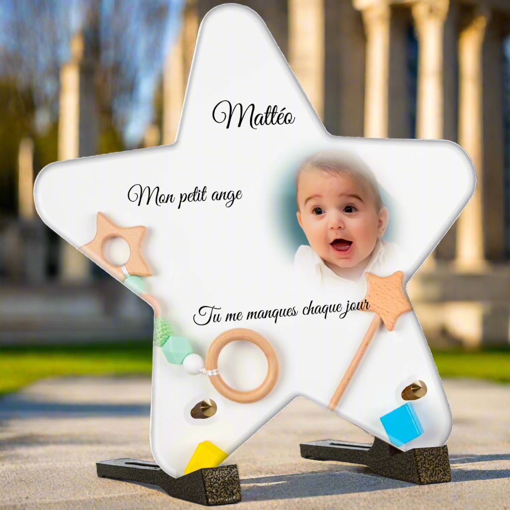 Plaque funéraire plexiglas enfant jouet